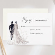 Elegant Script Traditionellt Bröllop