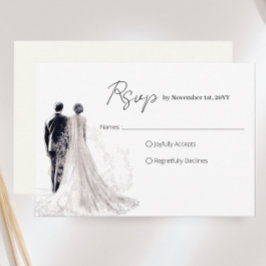 Elegant Script Traditionellt Bröllop OSA Kort