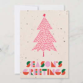 Elegant Script Tree Non Photo Watercolor Christmas Julkort