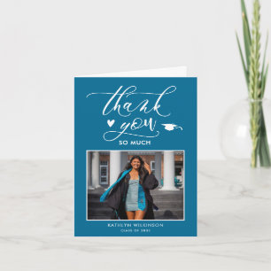 Elegant Script Turcos Photo Simple Studenten Tack Kort