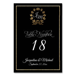 Elegant Script Typografi Black Guld Wand Bordsnummer