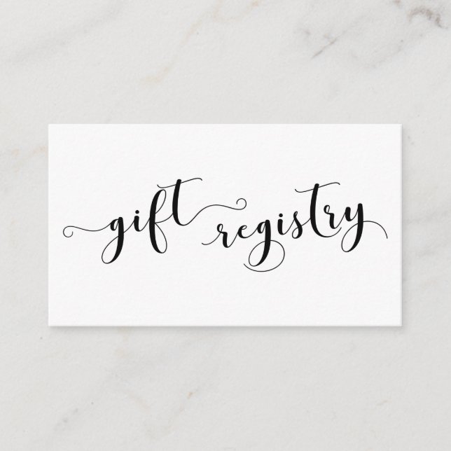 Elegant Script Typography, Bröllop Gift-register Tilläggskort (Framsida)