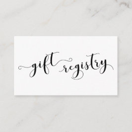 Elegant Script Typography, Bröllop Gift-register Tilläggskort