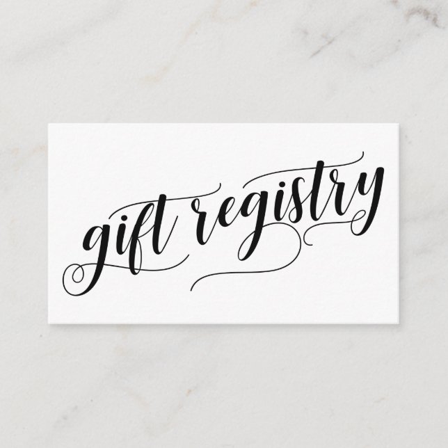 Elegant Script Typography, Bröllop Gift-register Tilläggskort (Framsida)
