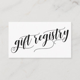 Elegant Script Typography, Bröllop Gift-register Tilläggskort