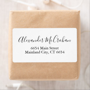 Elegant Script Typography Shipping Address Label Fraktsedel
