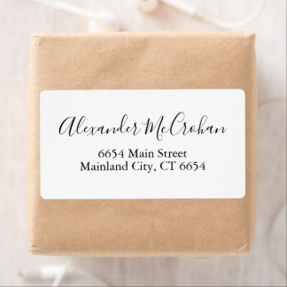 Elegant Script Typography Shipping Address Label Fraktsedel