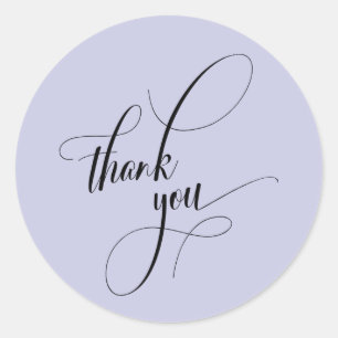Elegant Script Typography Tack Lavender Runt Klistermärke