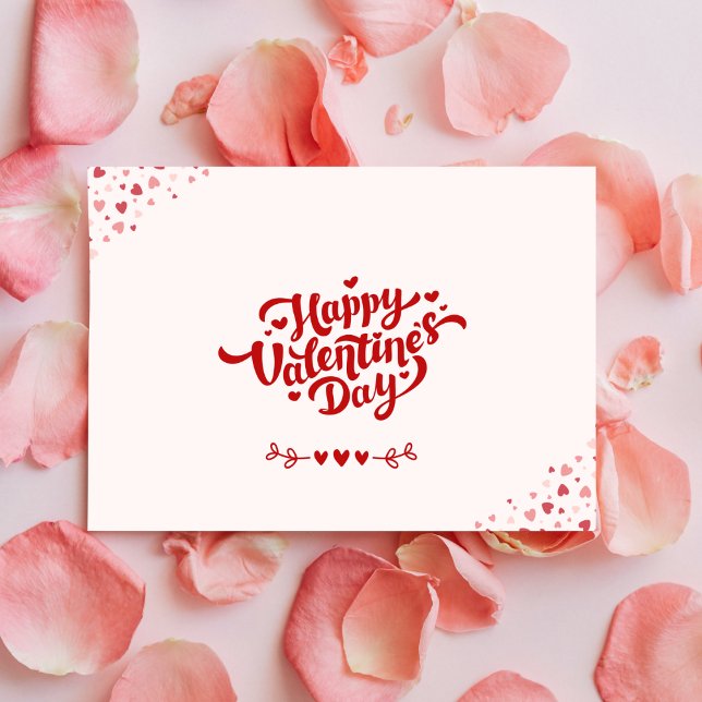 Elegant Script Valentines Day Postcard Vykort (Skapare uppladdad)