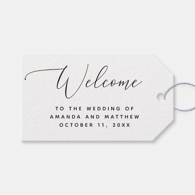 Elegant Script. Välkomsthälsning för klassiskt Brö Presentetikett (Framsidan (Horisontell))