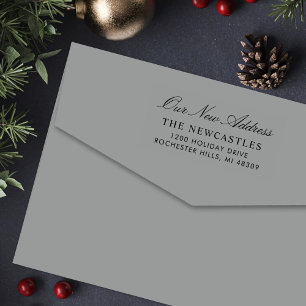 Elegant Script vår Nya adress Returadress Självfärgande Stämpel