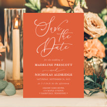 Elegant Script Verona Sunset Orange Spara Datumet