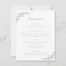 Elegant script vintage olivlöv bröllopsdetaljer inbjudningar