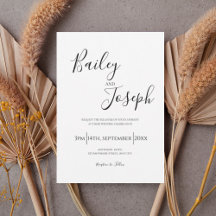 Elegant Script Wedding Invitation