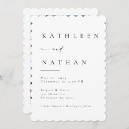 Elegant Script Wedding Invitation with 5 Photos Inbjudningar