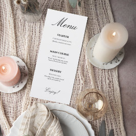 Elegant Script Wedding Menu Card Meny
