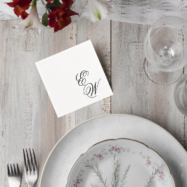 Elegant Script Wedding Monogram Cocktail Napkin Pappersservett