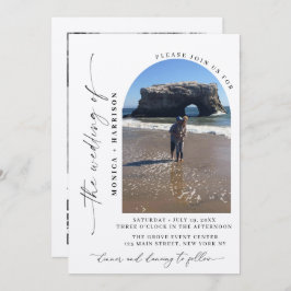 Elegant Script Wedding QR Code Invitation Inbjudningar