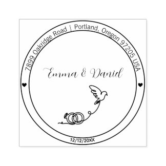 Elegant Script Wedding Return Address Stamp Stämpel