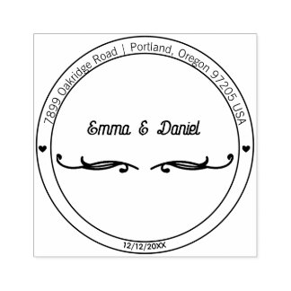 Elegant Script Wedding Return Address Stamp Stämpel