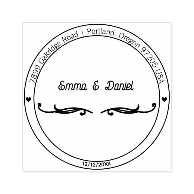 Elegant Script Wedding Return Address Stamp Stämpel (Tryck)