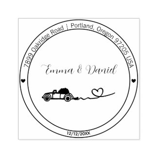 Elegant Script Wedding Return Address Stamp Stämpel