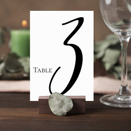 Elegant Script Wedding Table Number Card Bordsnummer