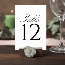 Elegant Script Wedding Table Number Card Bordsnummer