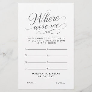 Elegant Script Where Were We Game Flyer