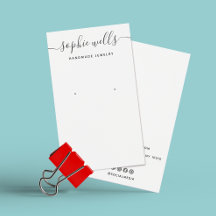 Elegant Script White Earring Visning Holder