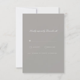 Elegant Script White & Grått OSA kort
