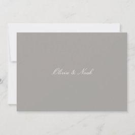 Elegant Script White & Grått Rehearsal Dinner Card Tack Kort
