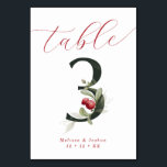 Elegant Script Winter Berries Bord 3 Bordsnummer<br><div class="desc">Elegant Script Winter Berries Red and Grönt Bordsnummer - Bord 3</div>