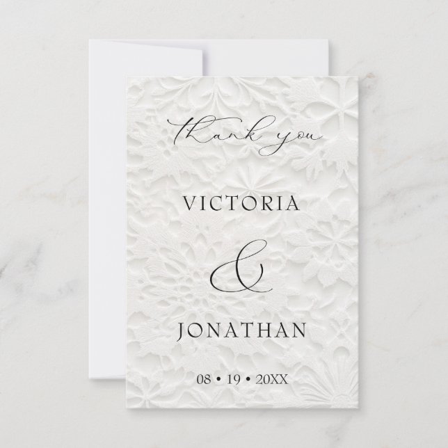 Elegant Script Winter Wedding Tack Kort (Framsida)