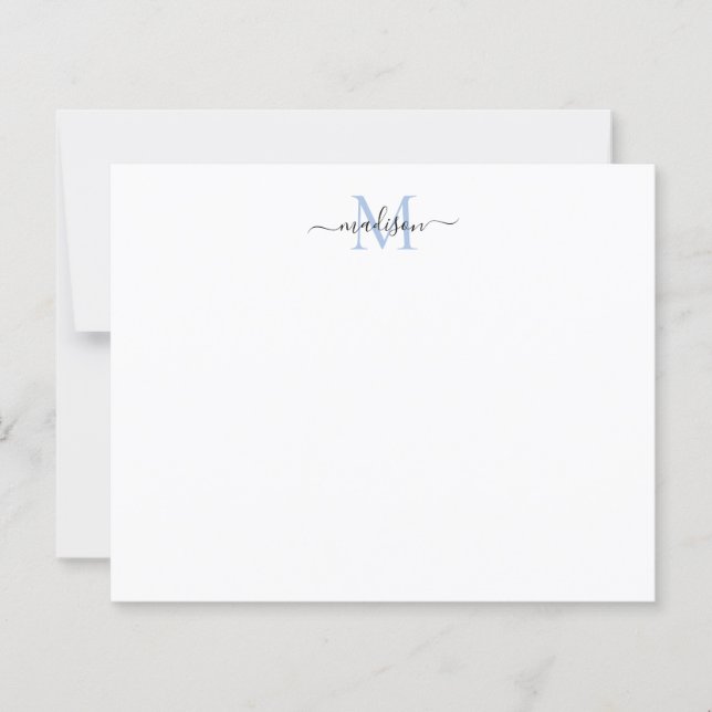 Elegant scriptmonogram i dammig blå färg - budget  (Framsida)