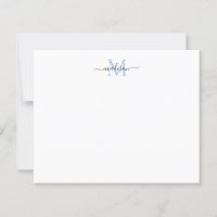 Elegant scriptmonogram i dammig blå färg - budget 