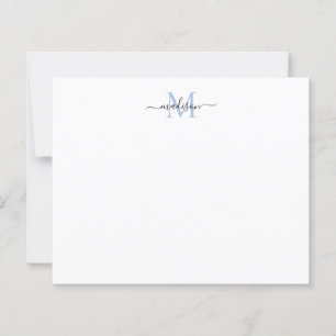 Elegant scriptmonogram i dammig blå färg - budget