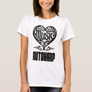 Elegant Scrolled Heart för Autoharp Älskare T Shirt
