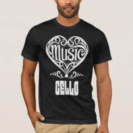 Elegant Scrolled Heart för Cello Älskare T Shirt