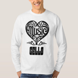 Elegant Scrolled Heart för Cello Älskare T Shirt