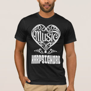 Elegant Scrolled Heart för Harpsichord Älskare T Shirt