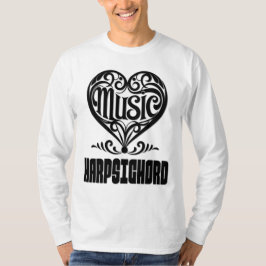 Elegant Scrolled Heart för Harpsichord Älskare T Shirt