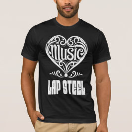 Elegant Scrolled Heart för Lap Steel Guitar Älskar T Shirt