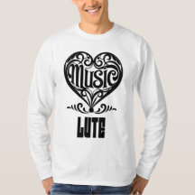 Elegant Scrolled Heart för Lute Älskare