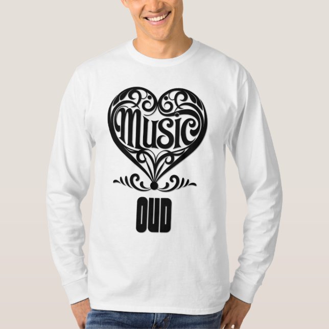 Elegant Scrolled Heart for Oud Älskare T Shirt (Framsida)