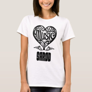 Elegant Scrolled Heart för Sarod Älskare T Shirt