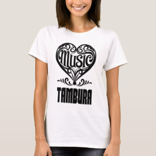 Elegant Scrolled Heart för Tambura Älskare T Shirt