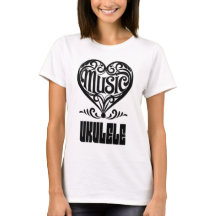 Elegant Scrolled Heart för Ukulele Älskare