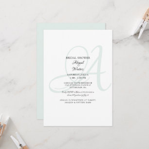 Elegant Sea Glass Bride Initial Möhippa Inbjudningar