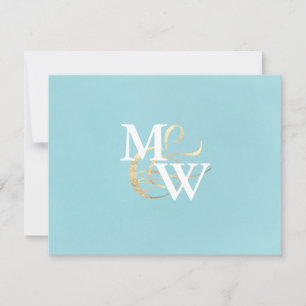 Elegant Sea Glass Monogram Bröllop OSA Kort
